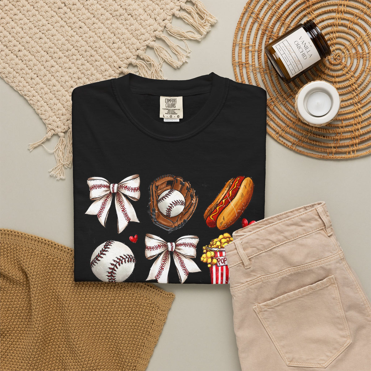 Baseball Bows & Sparkle T-Shirt | Cute Baseball Mom Collage Graphic Tee