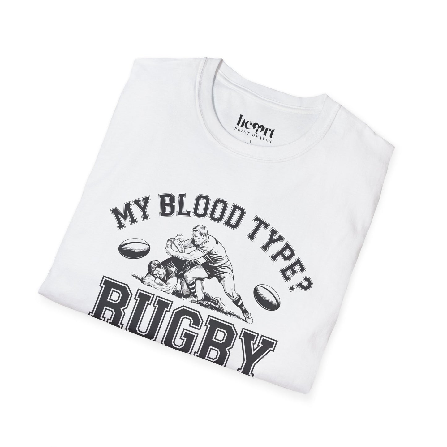 My Blood Type? Rugby Positive Version 2 T-Shirt π | Funny Rugby Enthusiast Tee