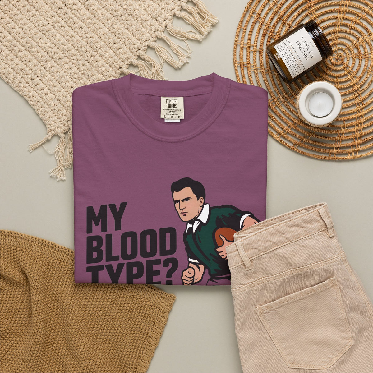 My Blood Type? Rugby Positive T-Shirt 🏉 | Funny Rugby Enthusiast Tee
