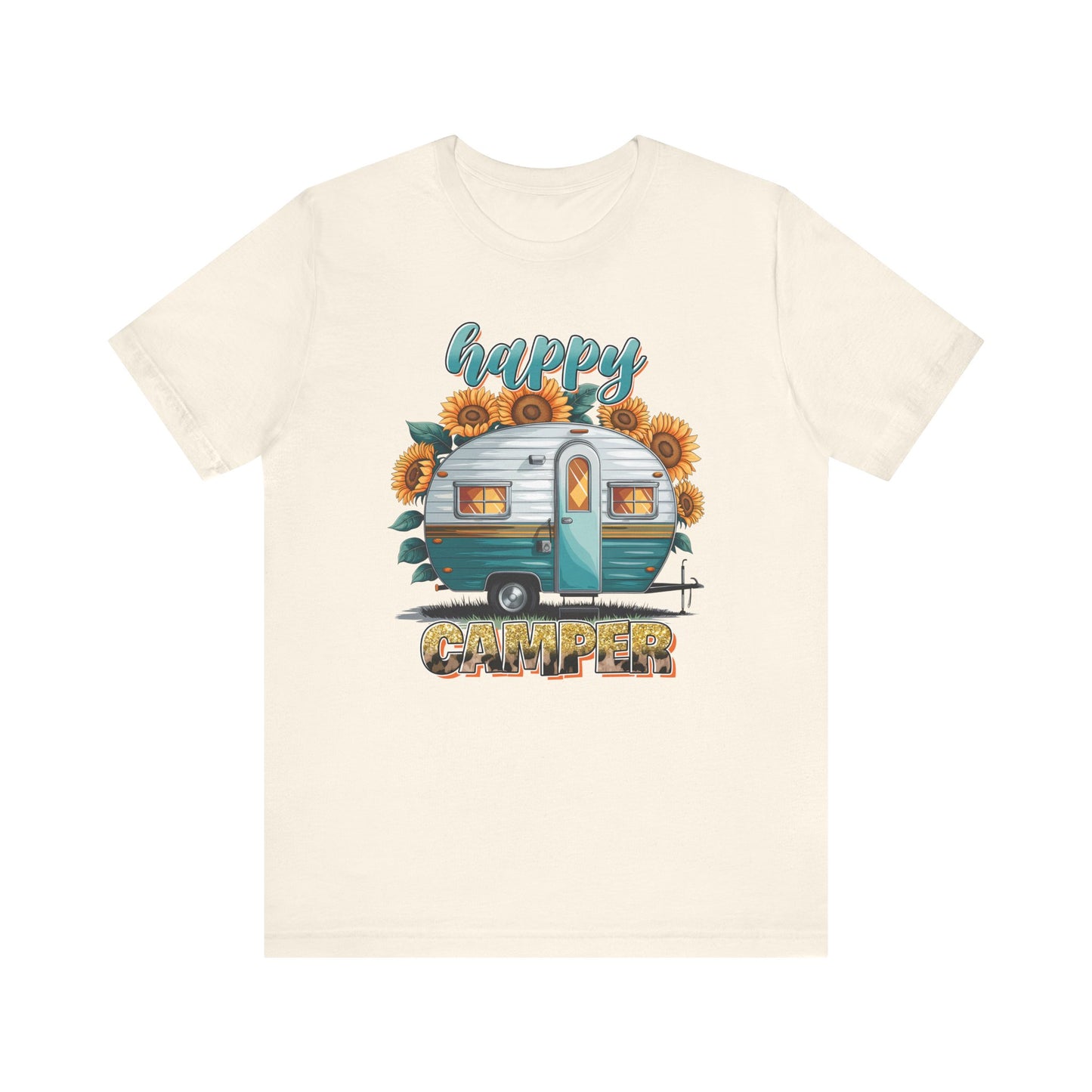 Happy Camper Sunflower Shirt – Cute Retro RV Camping Tee