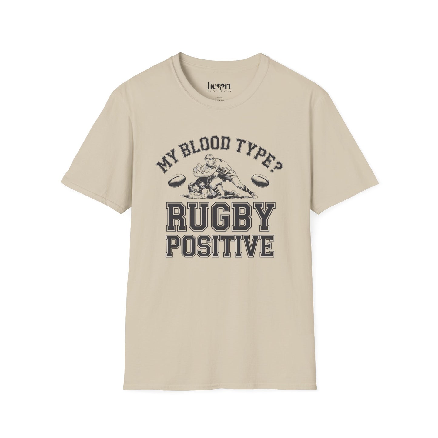 My Blood Type? Rugby Positive Version 2 T-Shirt π | Funny Rugby Enthusiast Tee
