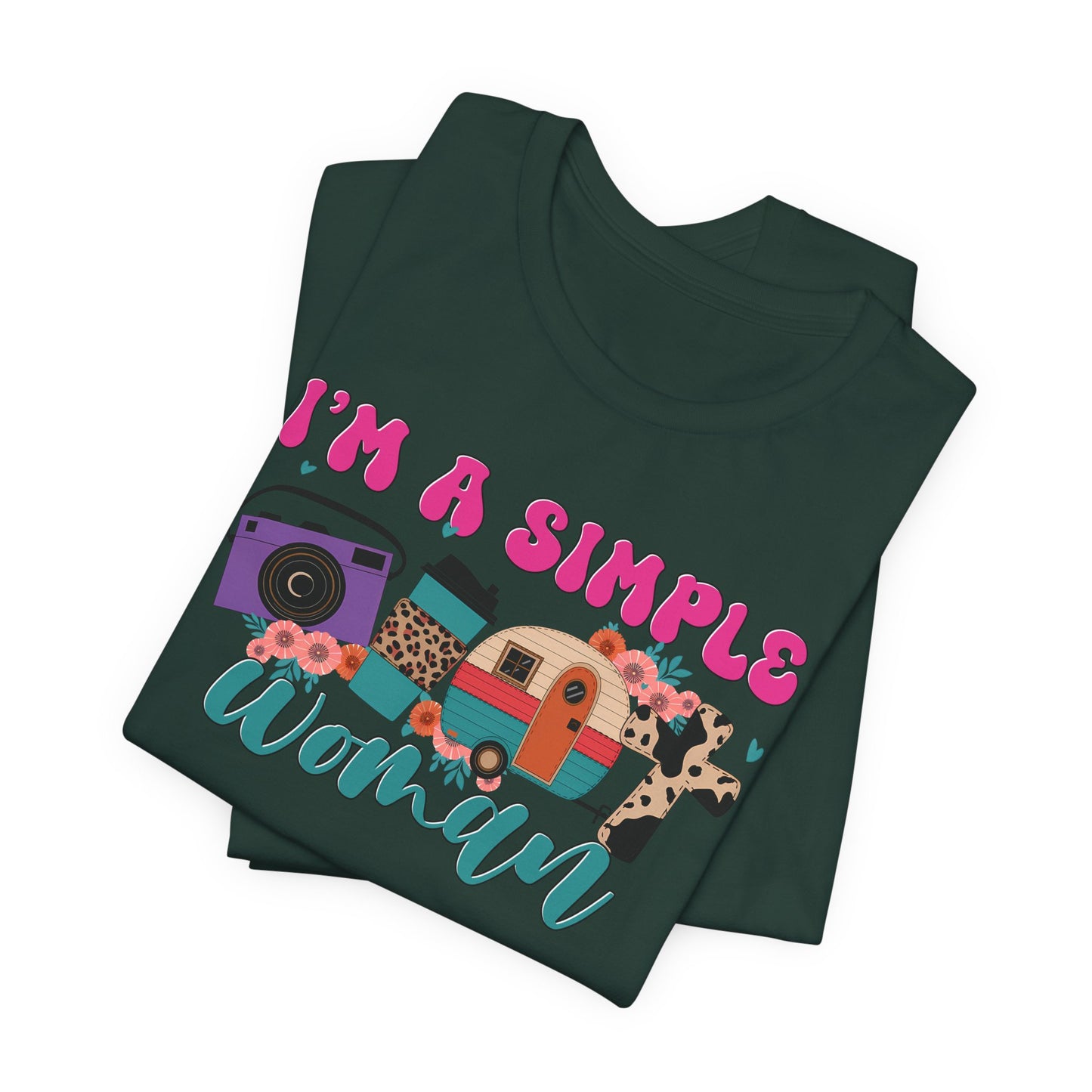 I’m A Simple Woman Camping Shirt – Funny Retro Outdoor Tee