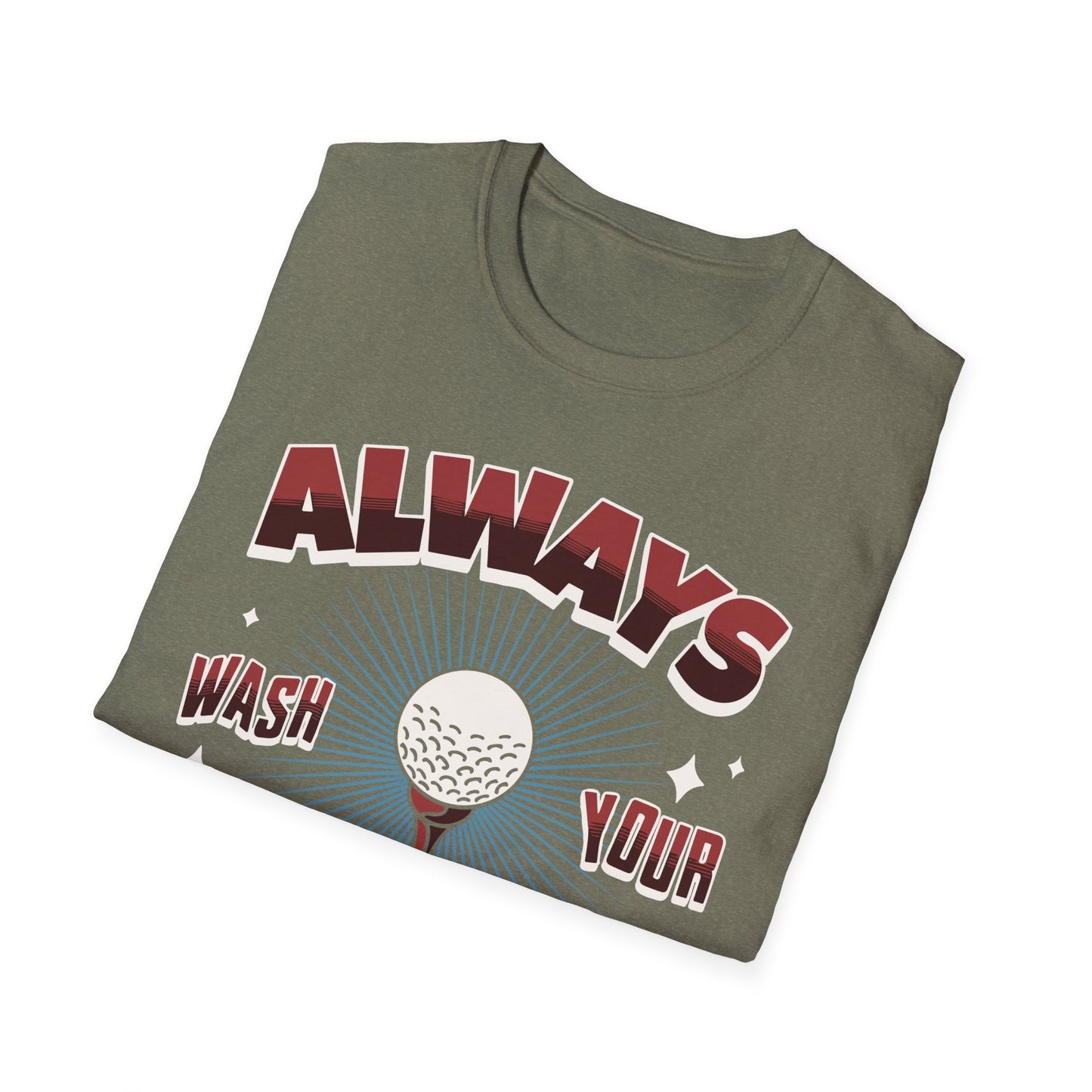 Always Wash Your Balls Golf Tee – Vintage Humor Sports Graphic T-Shirt