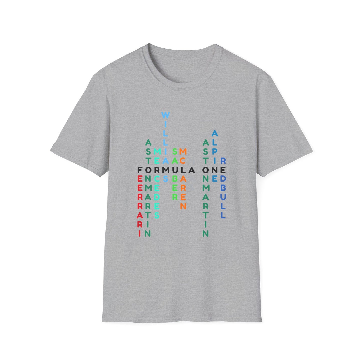 Formula 1 Team Word Art T-Shirt β Unique Grid Design for F1 Fans