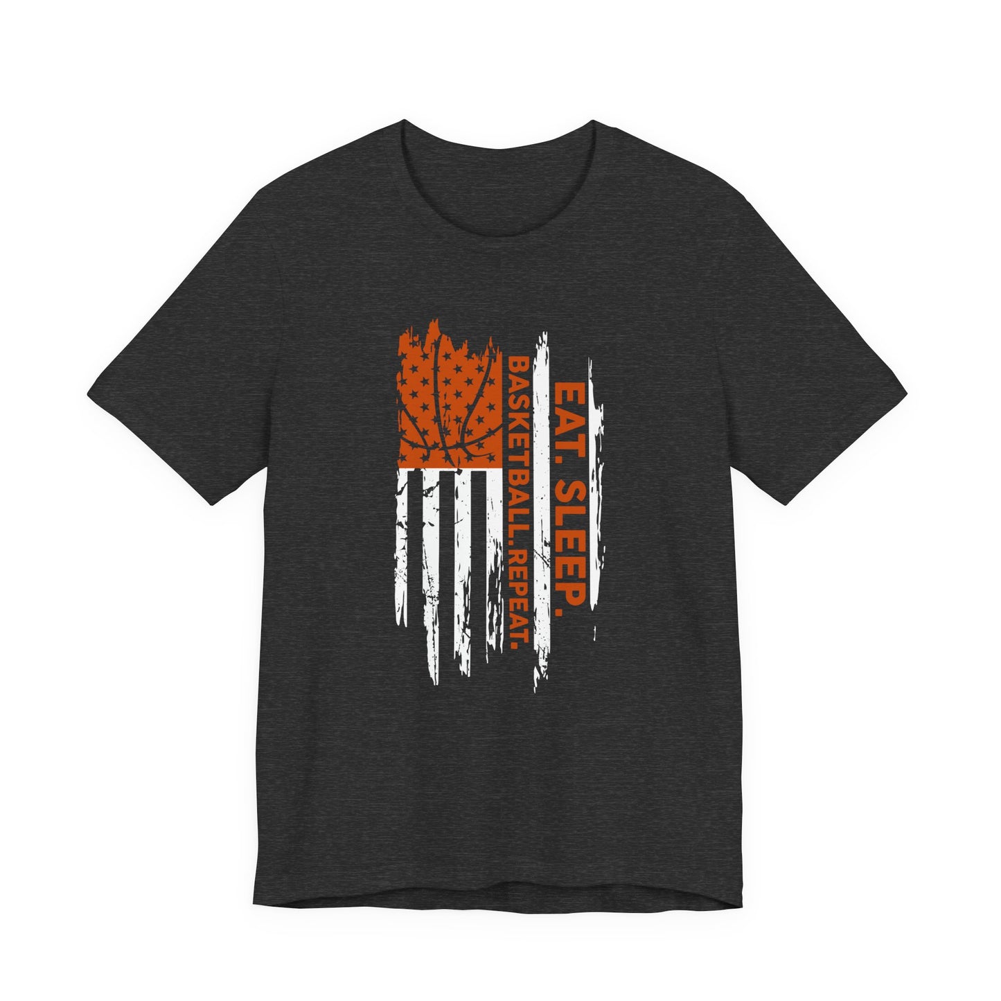 Eat Sleep Basketball Repeat Basketball American Flag T-Shirt
