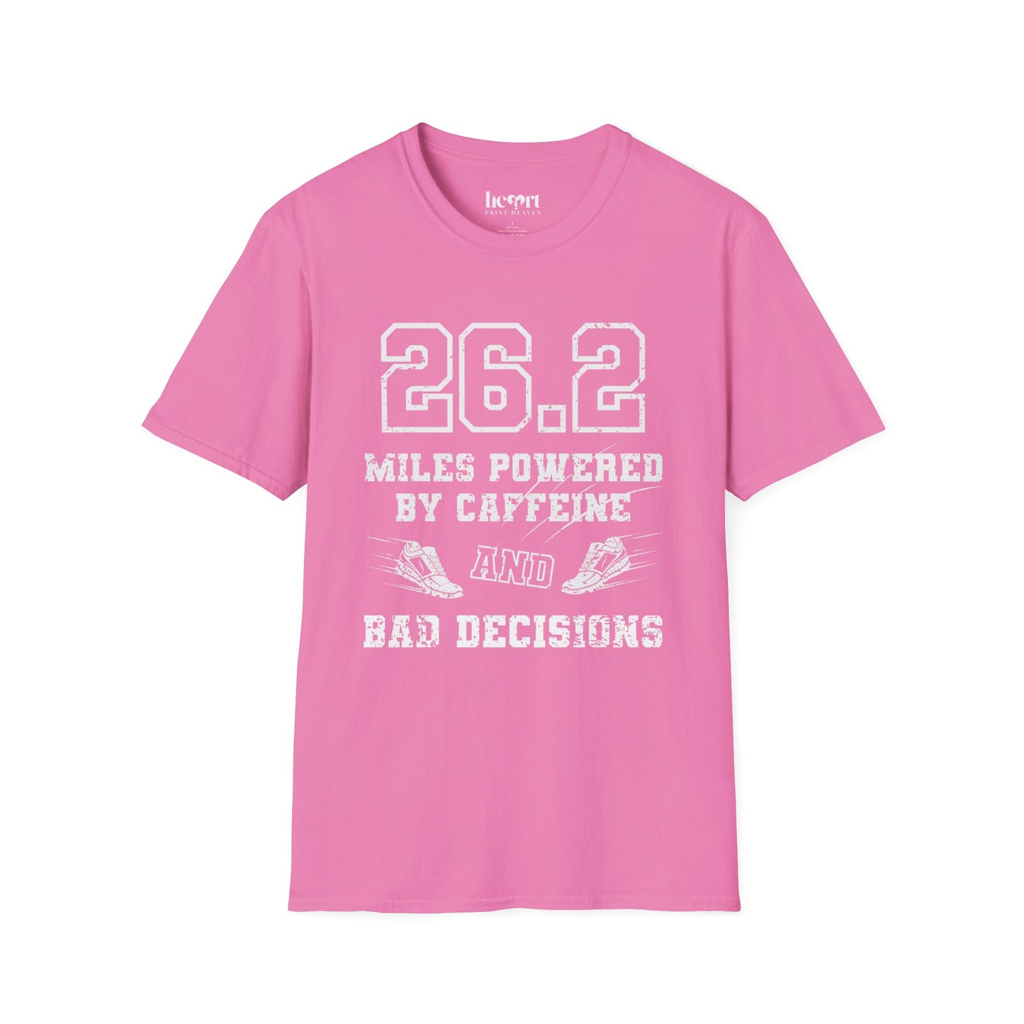 26.2 Miles Powered by Caffeine And Bad Decisions – Funny Marathon Running T-Shirt