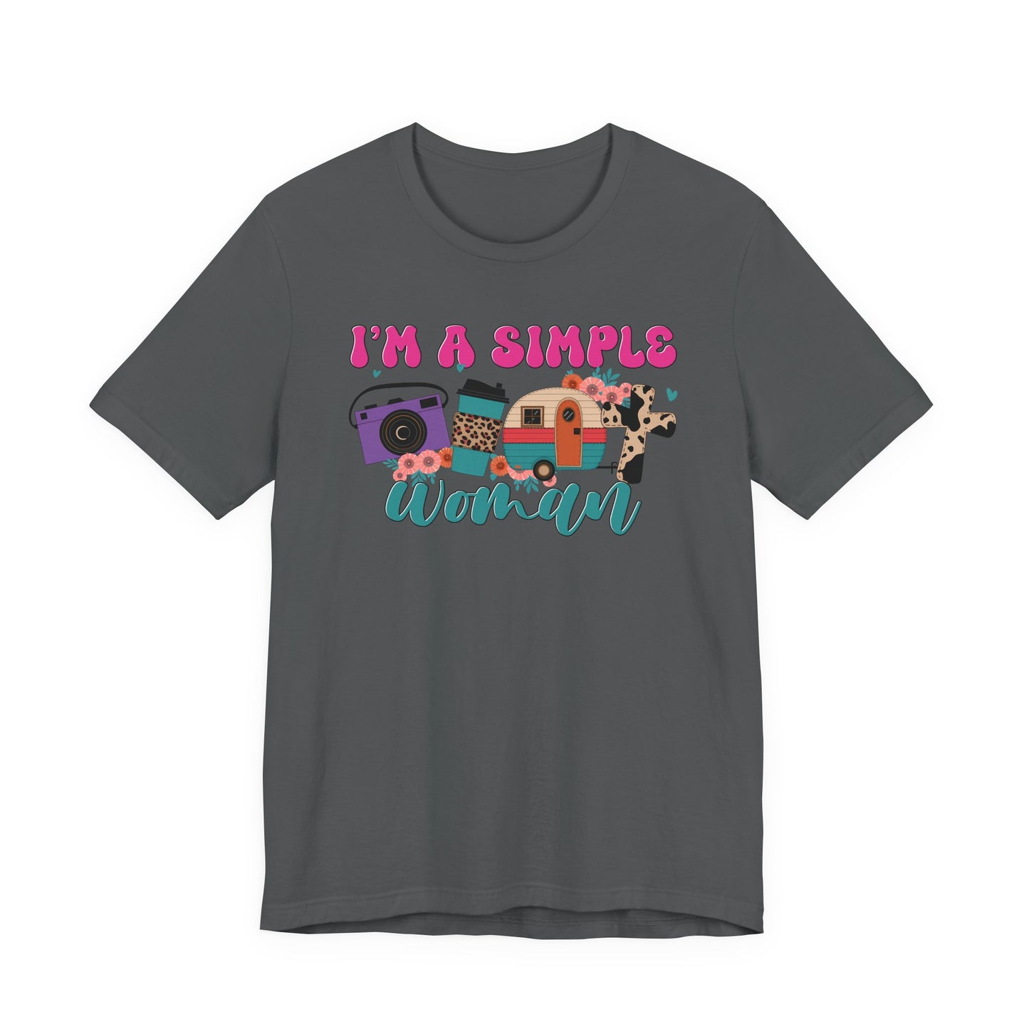 I’m A Simple Woman Camping Shirt – Funny Retro Outdoor Tee