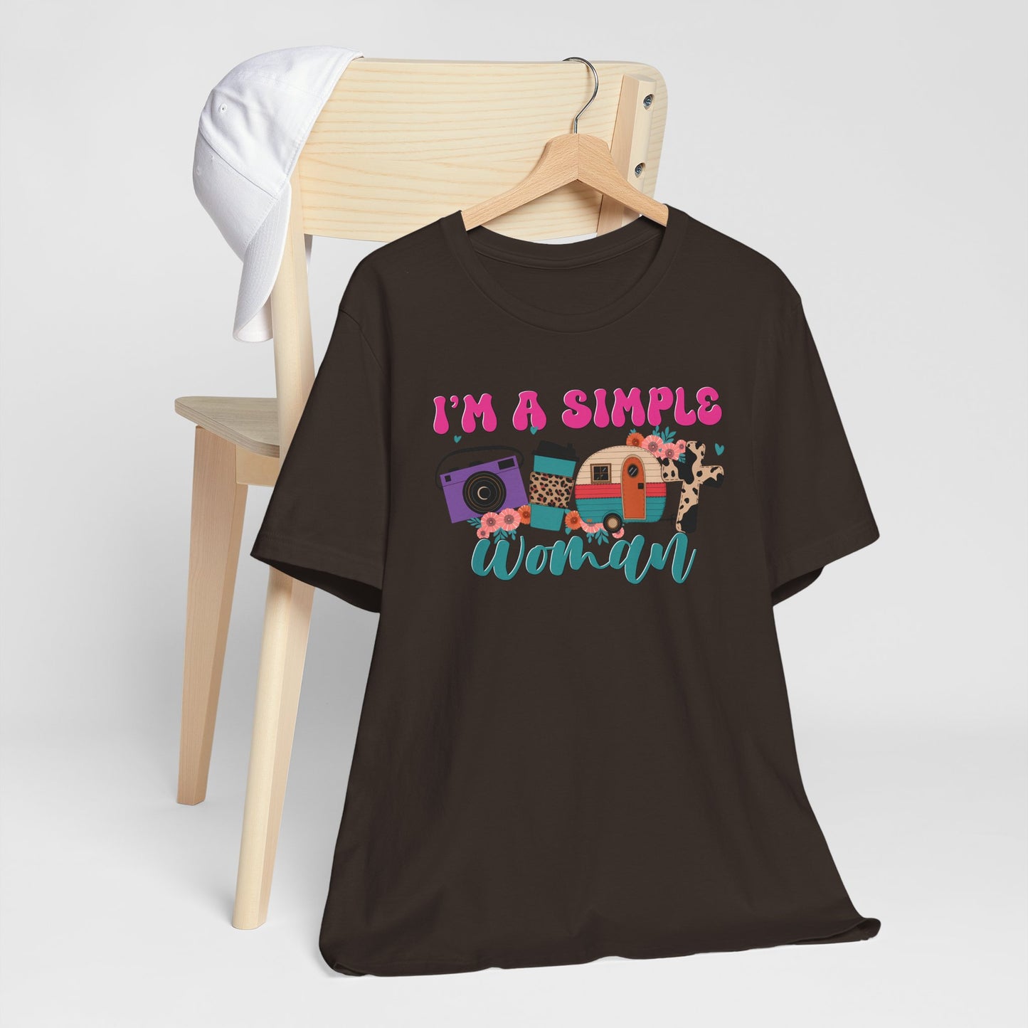 I’m A Simple Woman Camping Shirt – Funny Retro Outdoor Tee