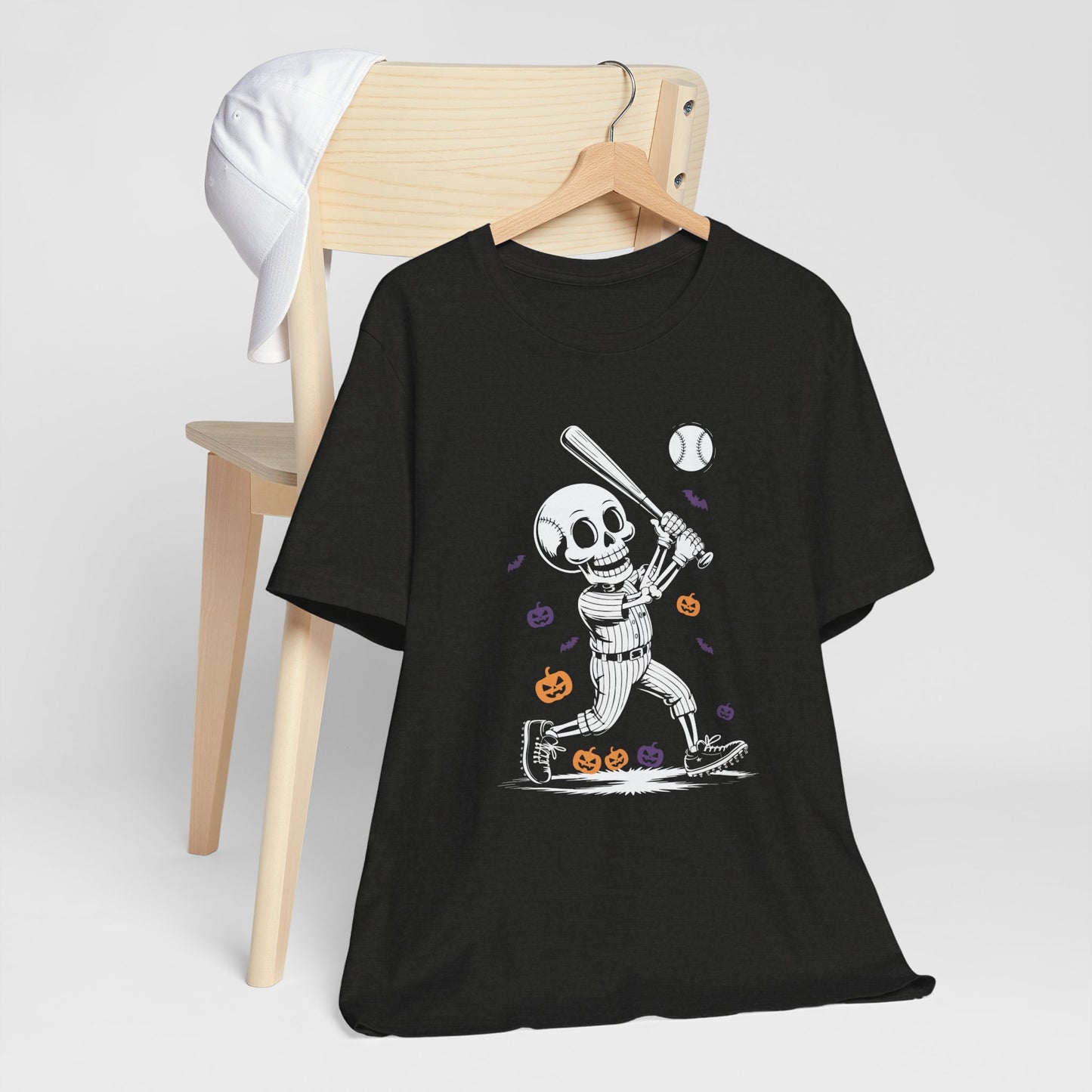 Skeleton Halloween Baseball T-shirt