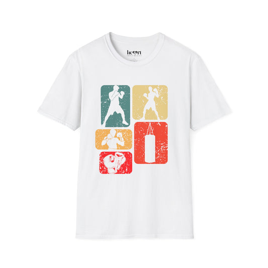Dynamic Boxing Collage T-Shirt – Unique Graphic Tee for Boxing Enthusiasts 🥊