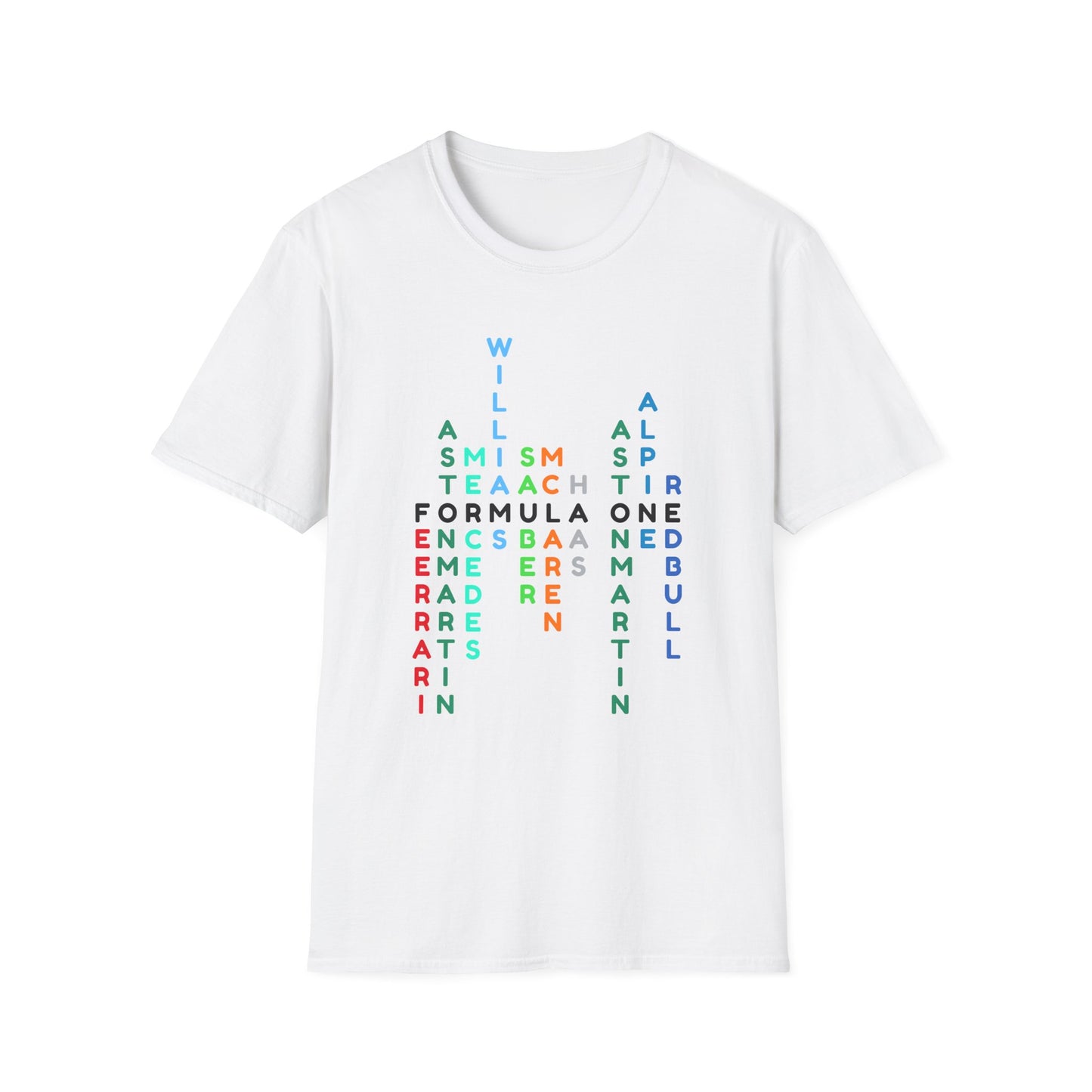 Formula 1 Team Word Art T-Shirt β Unique Grid Design for F1 Fans