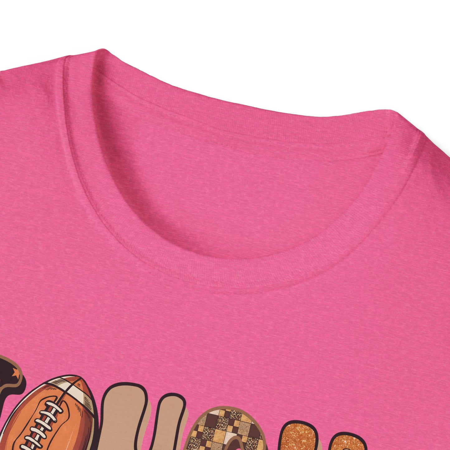 Touchdown Season Football T-Shirt – Retro Glitter Smiley Game Day Tee