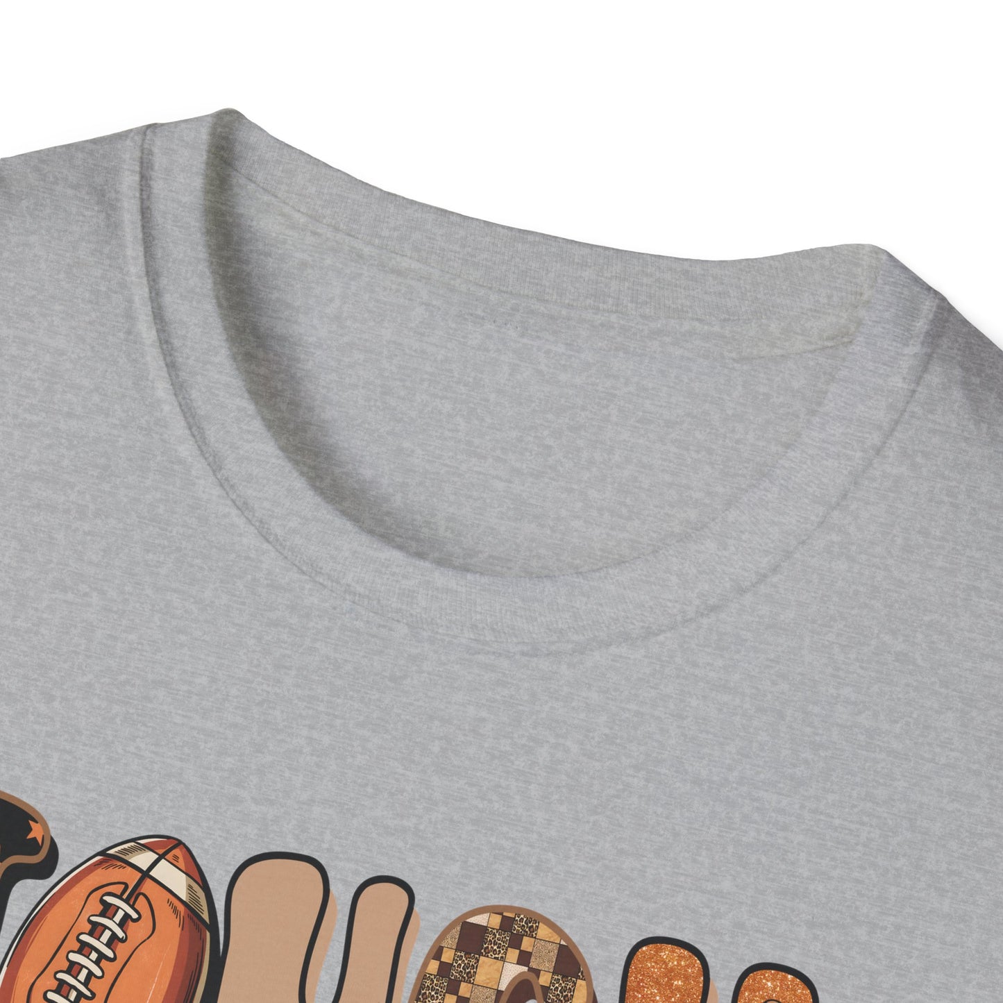 Touchdown Season Football T-Shirt – Retro Glitter Smiley Game Day Tee