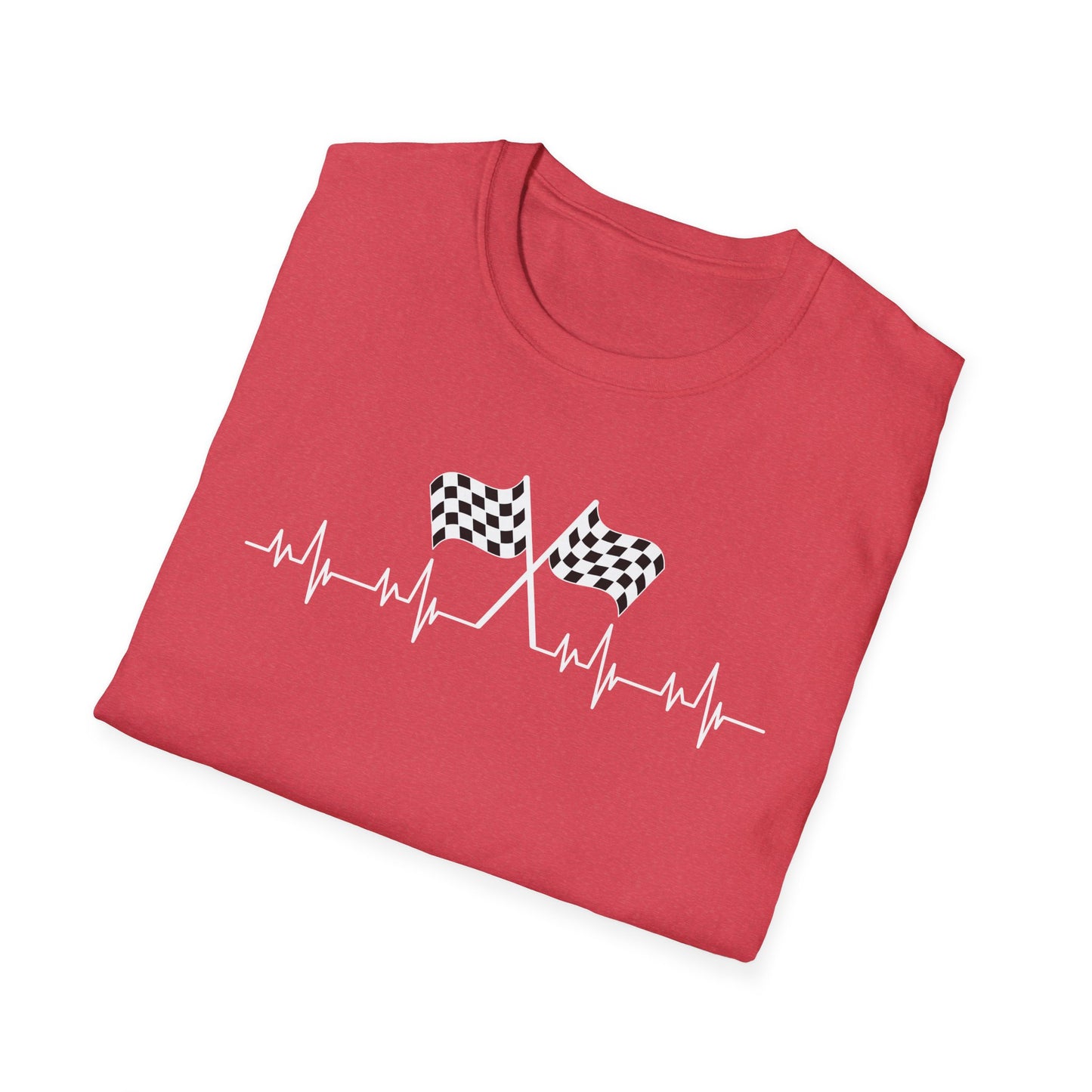 F1 Heartbeat T-Shirt – Formula 1 Racing Fan Shirt with Finish Flags 🏁