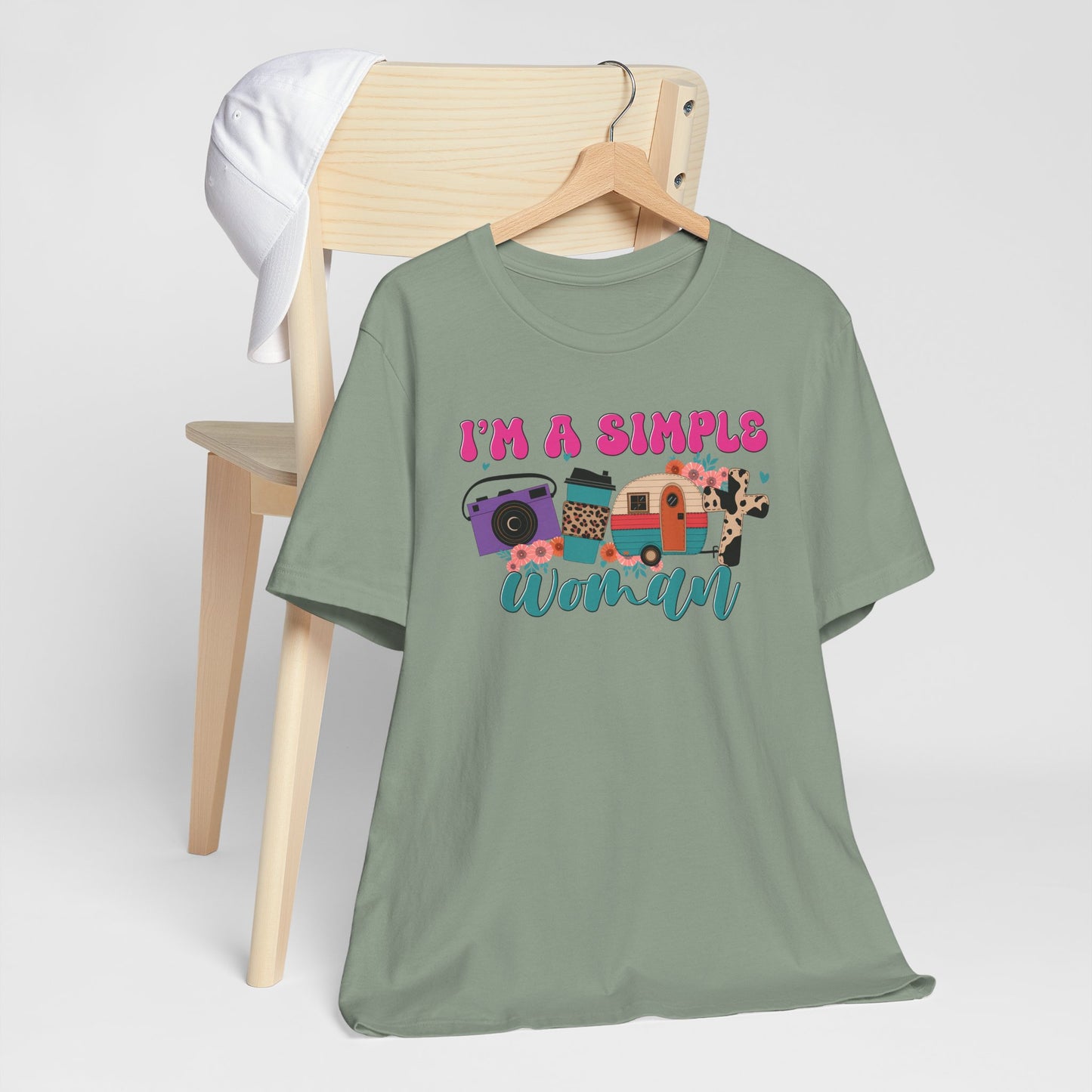 I’m A Simple Woman Camping Shirt – Funny Retro Outdoor Tee
