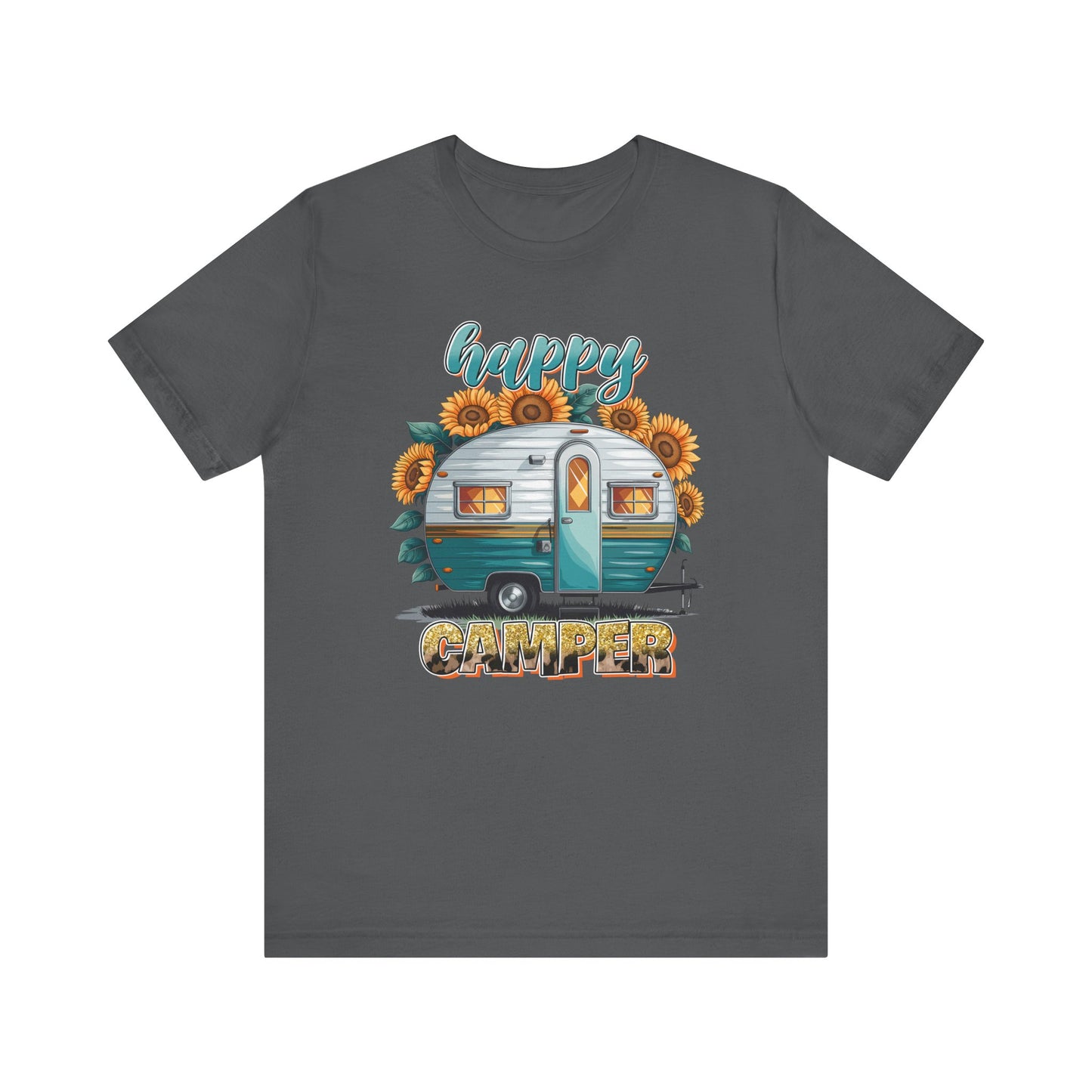 Happy Camper Sunflower Shirt – Cute Retro RV Camping Tee