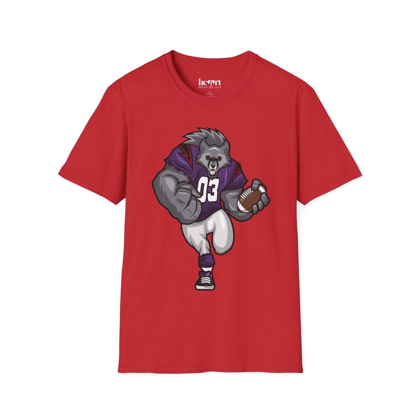 Big Bad Wolf American Football Mascot T-Shirt – Bold Sports Fan Apparel 🏈🐺