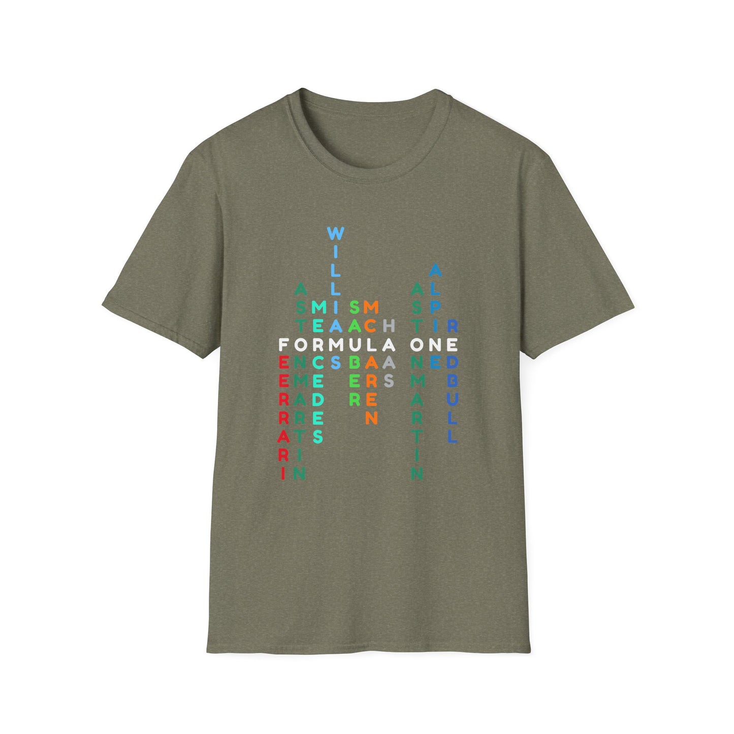 Formula 1 Team Word Art T-Shirt β Unique Grid Design for F1 Fans