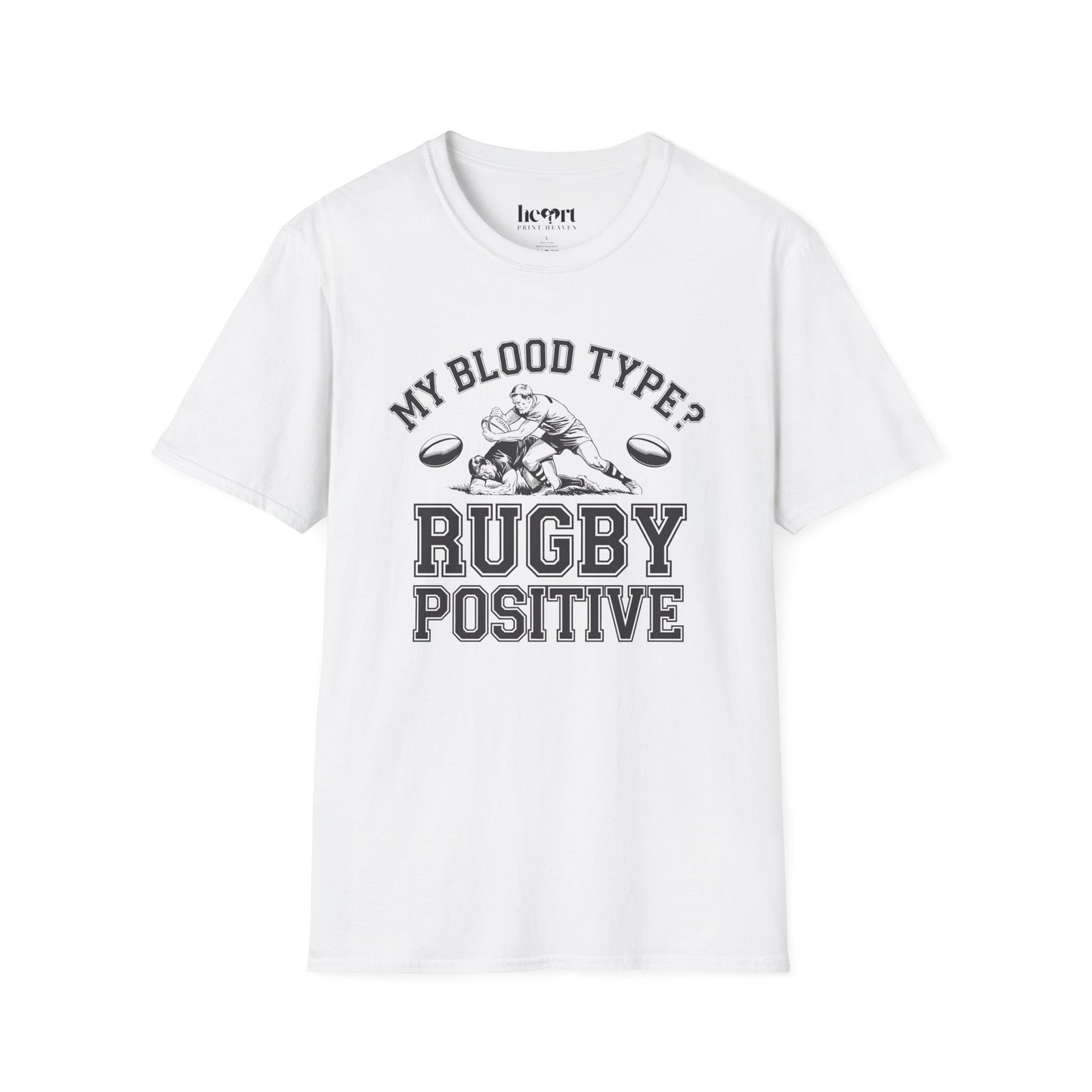 My Blood Type? Rugby Positive Version 2 T-Shirt π | Funny Rugby Enthusiast Tee