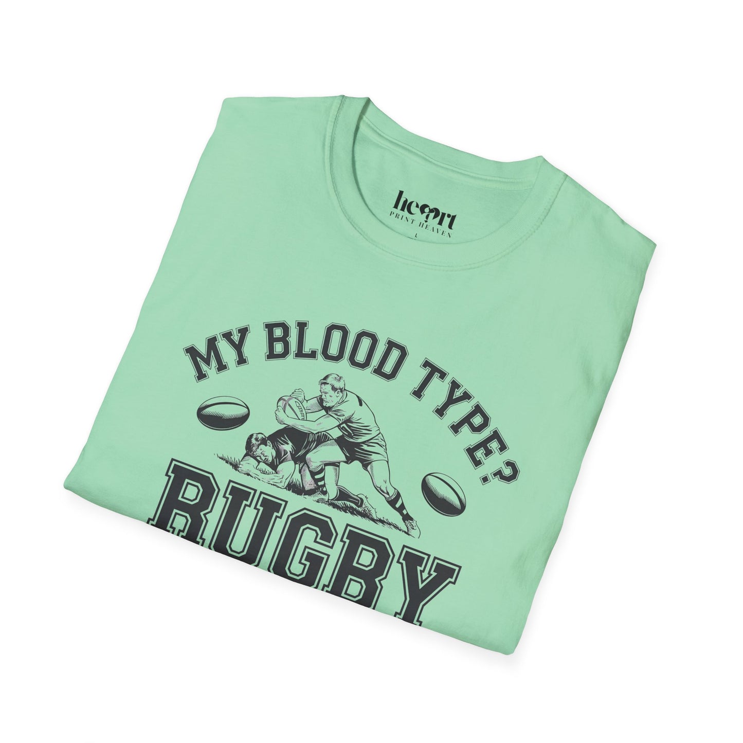 My Blood Type? Rugby Positive Version 2 T-Shirt π | Funny Rugby Enthusiast Tee