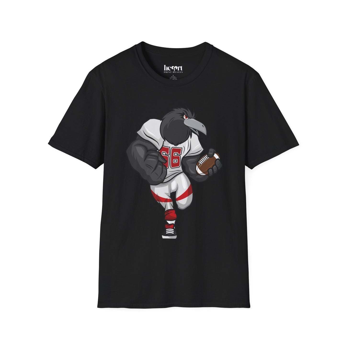 Black Crow Football Mascot T-Shirt – Fierce American Football Fan Apparel 🏈🦅
