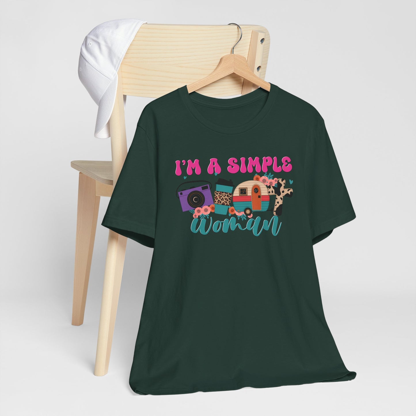 I’m A Simple Woman Camping Shirt – Funny Retro Outdoor Tee