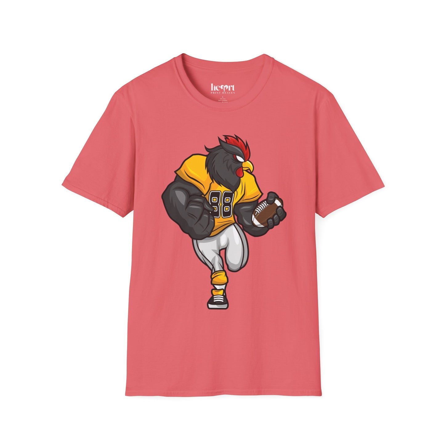 Black Rooster American Football Mascot T-Shirt – Bold Sports Tee for Fans and Teams 🏈