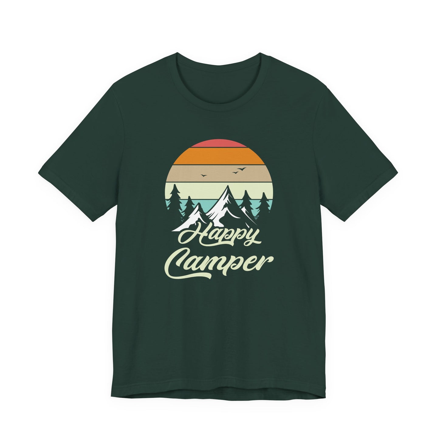 Happy Camper T-Shirt β Minimal Outdoor Camping Tee for Nature Lovers