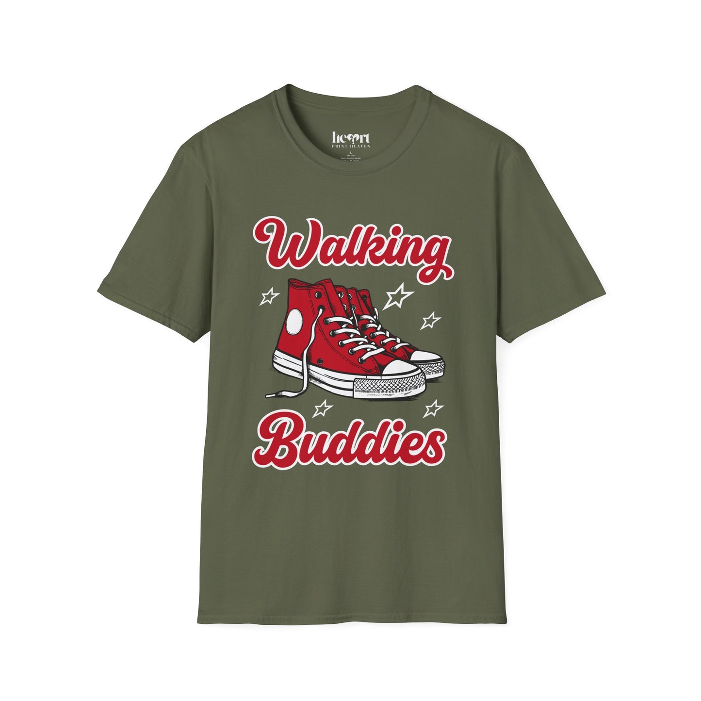 Walking Buddies T-Shirt 👟 | Red Shoes Design for Walking Partners & Friends