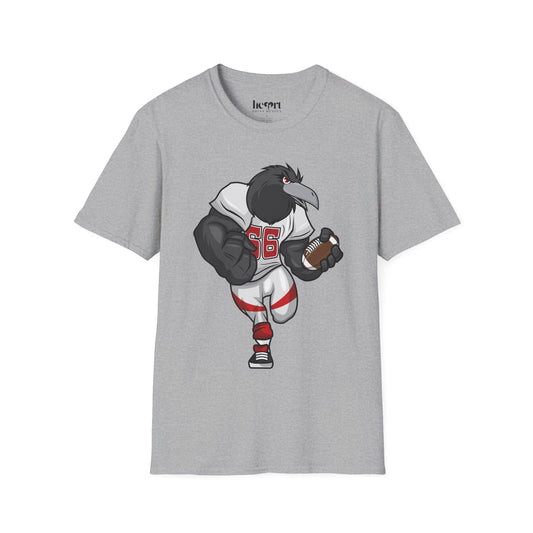 Black Crow Football Mascot T-Shirt β Fierce American Football Fan Apparel ππ¦