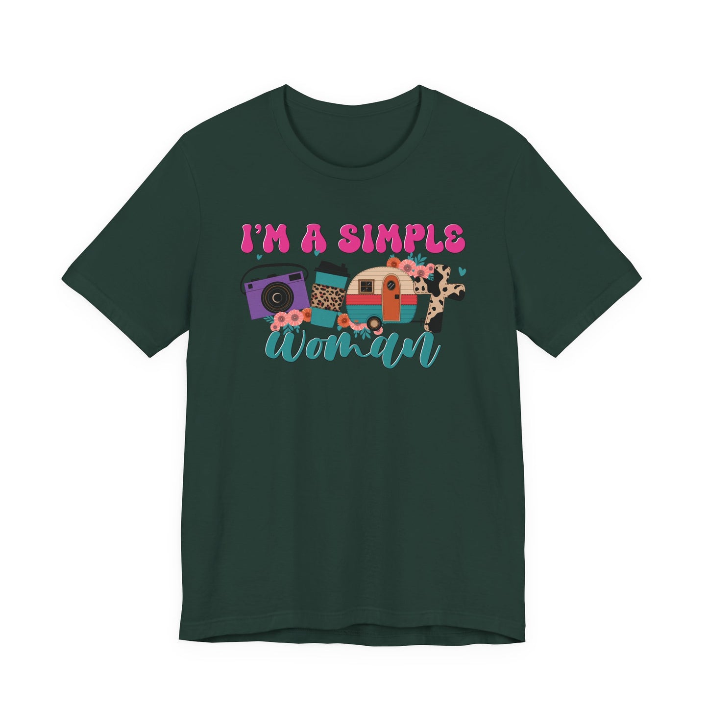 I’m A Simple Woman Camping Shirt – Funny Retro Outdoor Tee