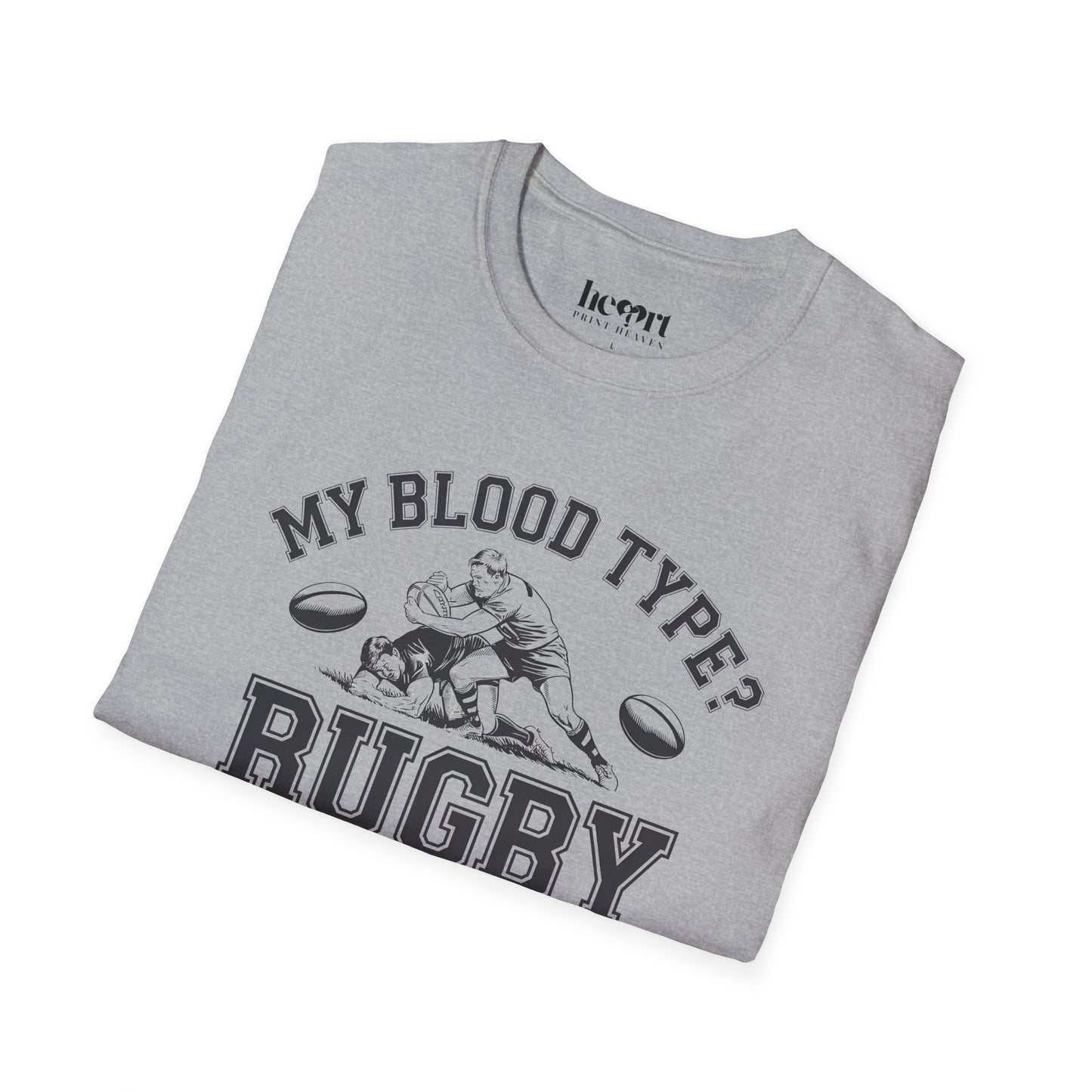 My Blood Type? Rugby Positive Version 2 T-Shirt π | Funny Rugby Enthusiast Tee