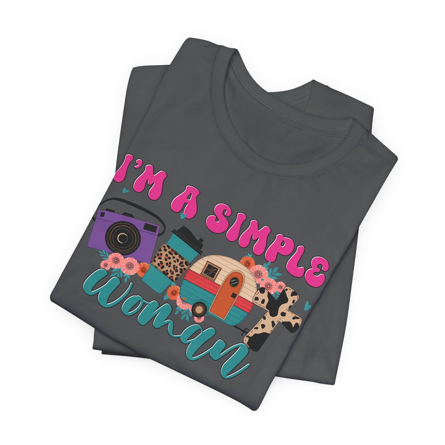 I’m A Simple Woman Camping Shirt – Funny Retro Outdoor Tee