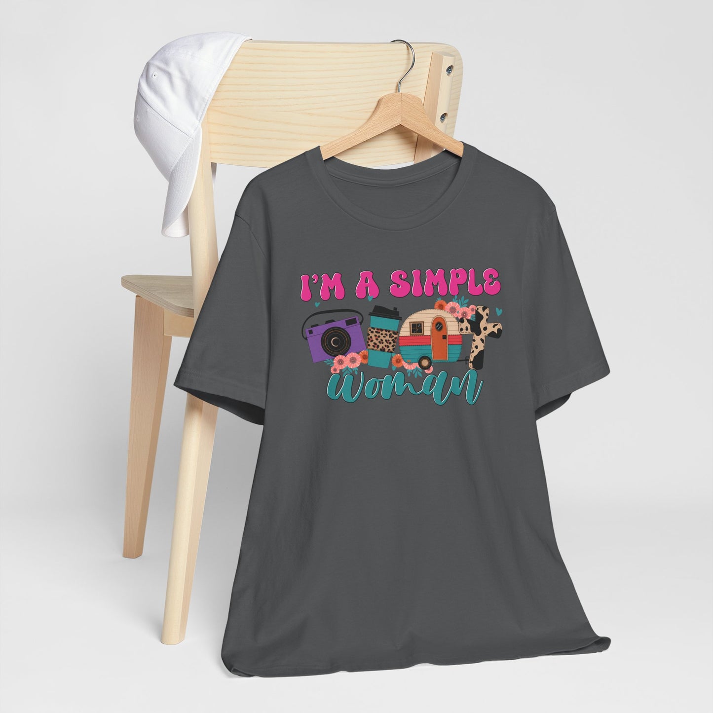 I’m A Simple Woman Camping Shirt – Funny Retro Outdoor Tee
