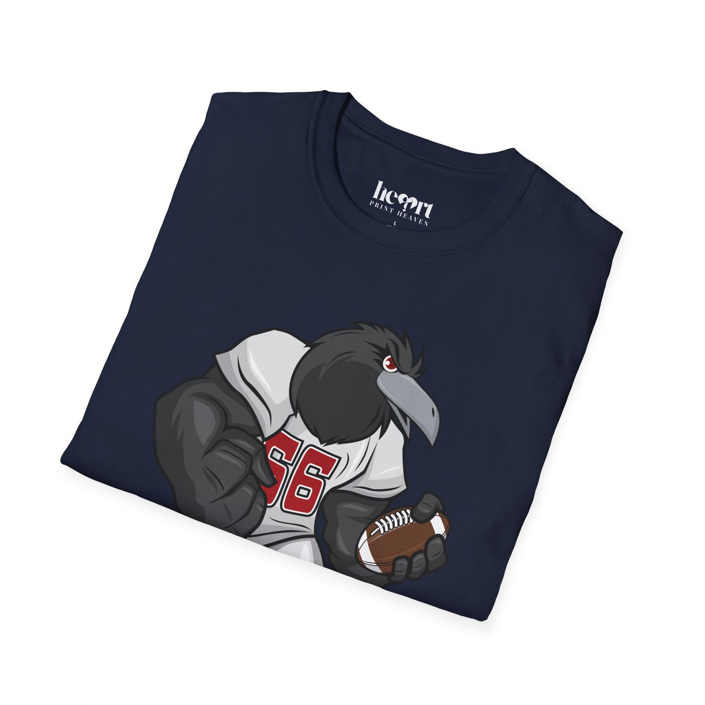 Black Crow Football Mascot T-Shirt – Fierce American Football Fan Apparel 🏈🦅