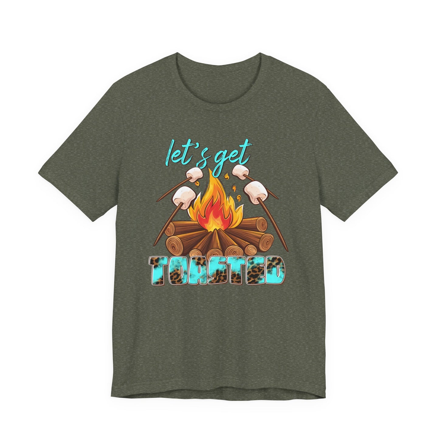 Let’s Get Toasted Campfire T-Shirt – Funny Camping Graphic Tee for Outdoor Lovers