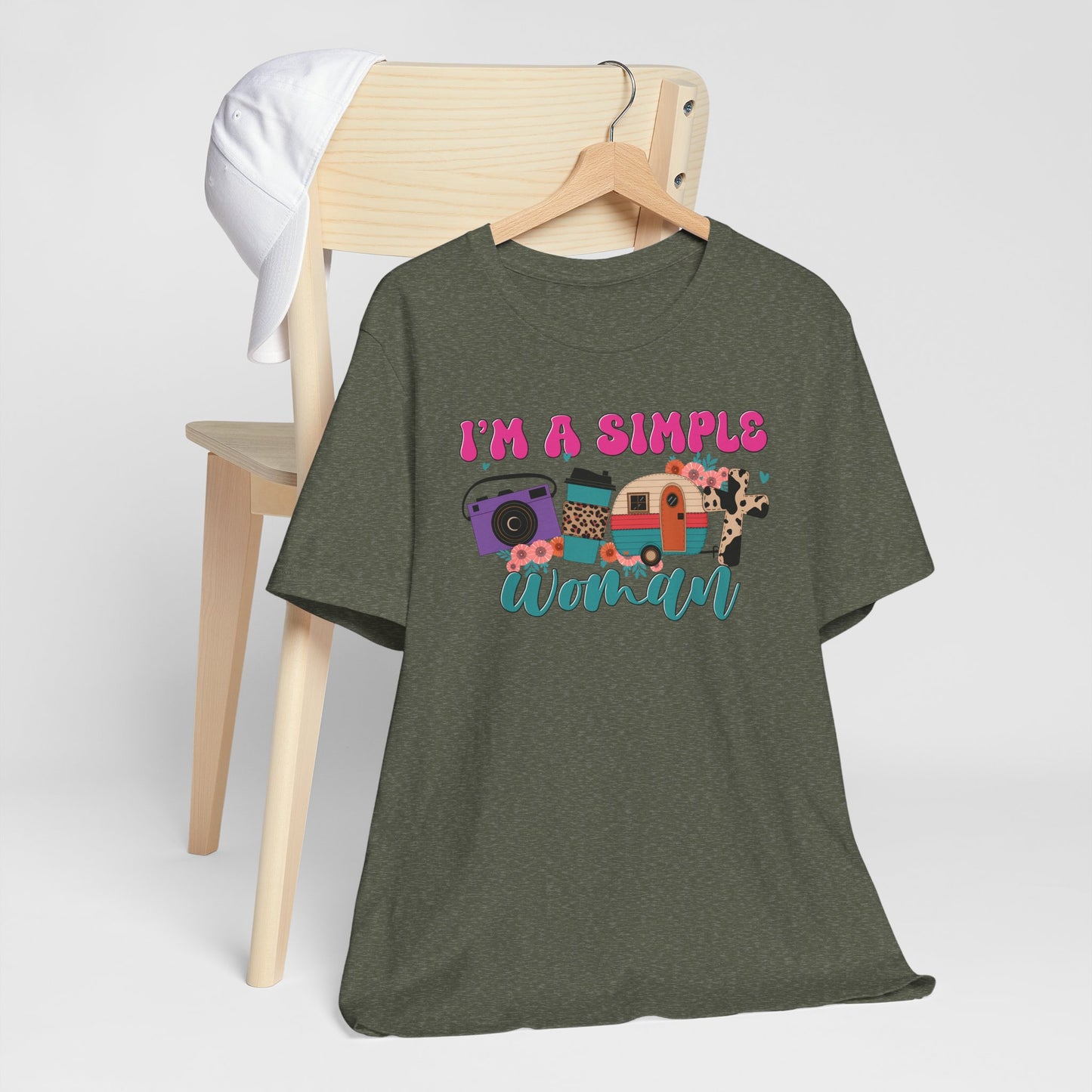 I’m A Simple Woman Camping Shirt – Funny Retro Outdoor Tee