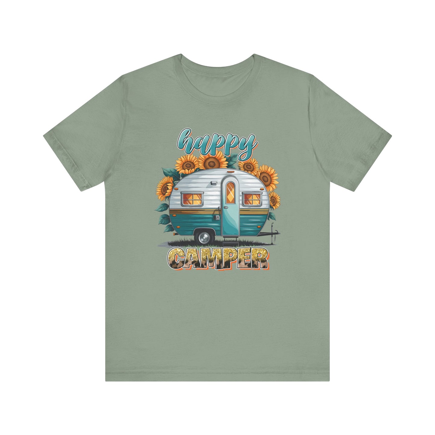 Happy Camper Sunflower Shirt – Cute Retro RV Camping Tee