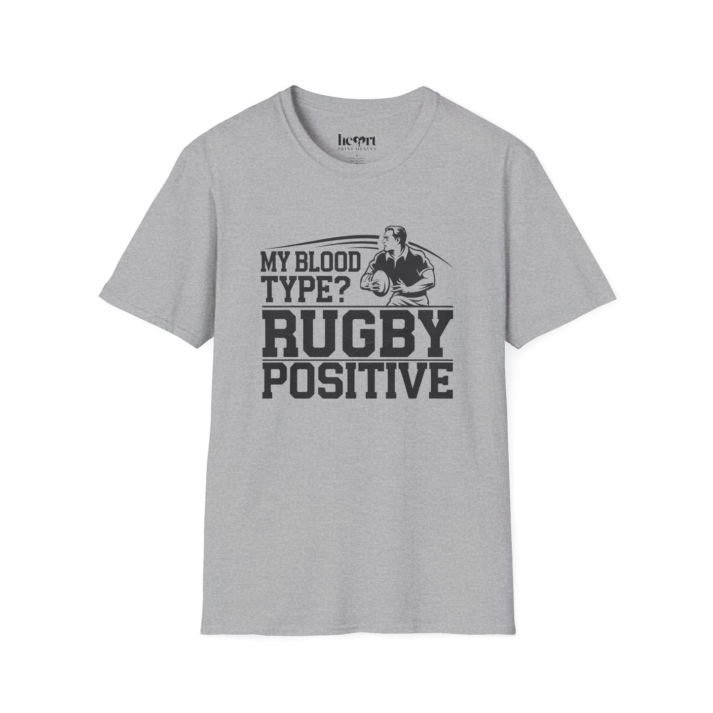 My Blood Type? Rugby Positive Version 3 T-Shirt 🏉 | Funny Rugby Enthusiast Tee