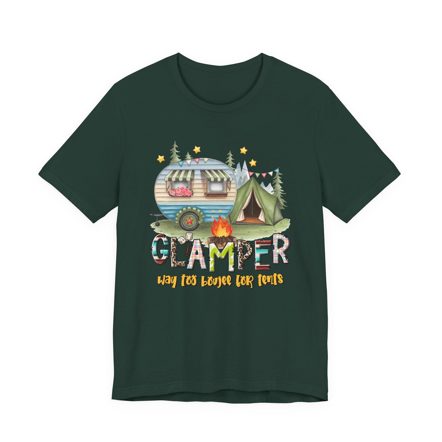 Glamper Way too Boujee for Tents T-shirt