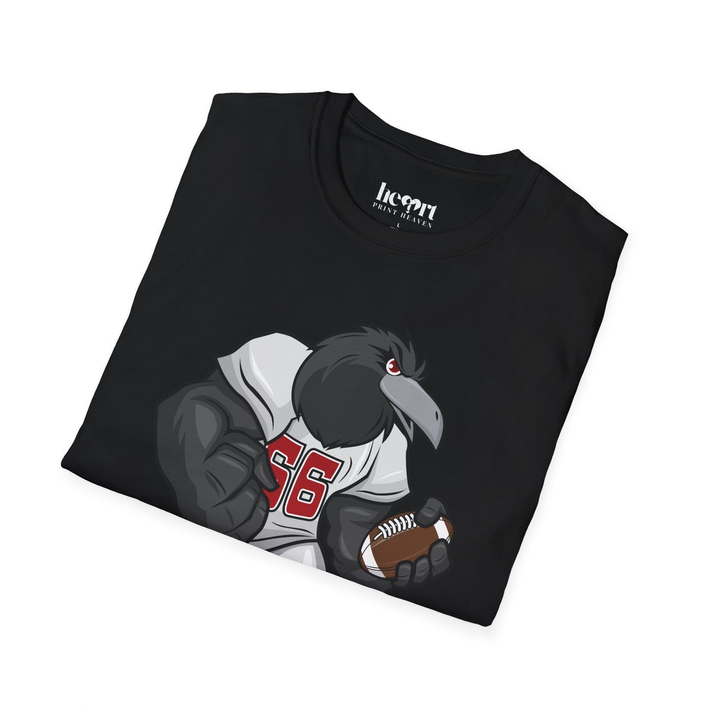 Black Crow Football Mascot T-Shirt – Fierce American Football Fan Apparel 🏈🦅