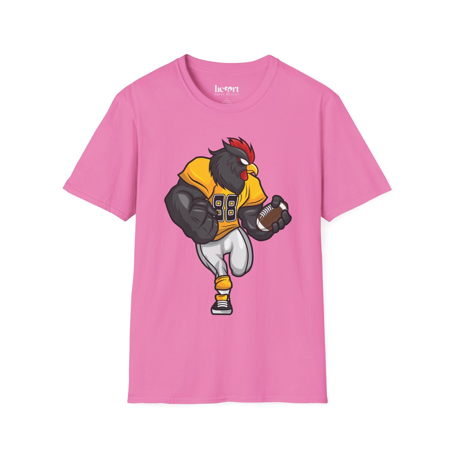 Black Rooster American Football Mascot T-Shirt – Bold Sports Tee for Fans and Teams 🏈