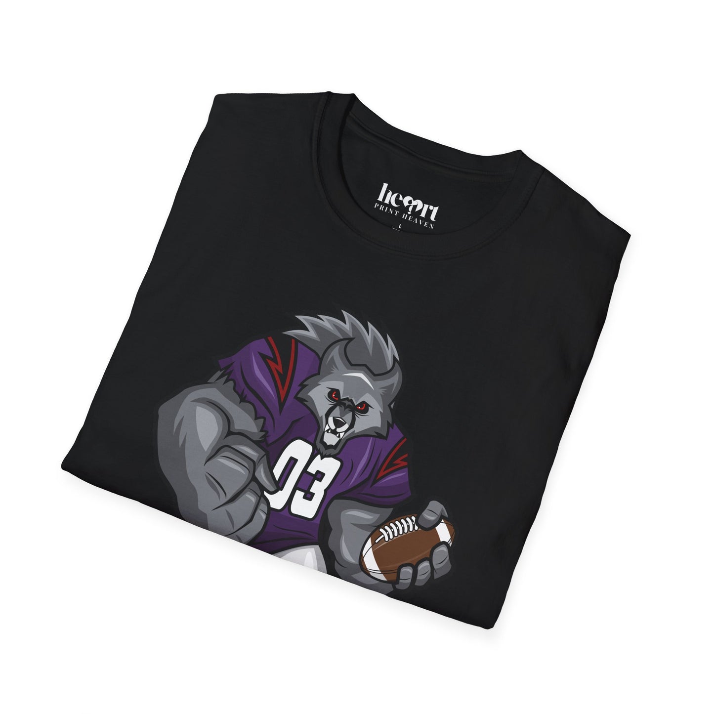 Big Bad Wolf American Football Mascot T-Shirt – Bold Sports Fan Apparel 🏈🐺