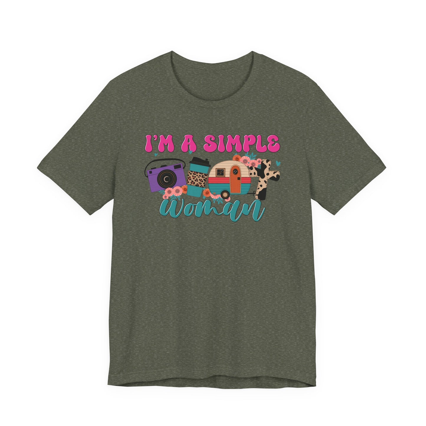 I’m A Simple Woman Camping Shirt – Funny Retro Outdoor Tee
