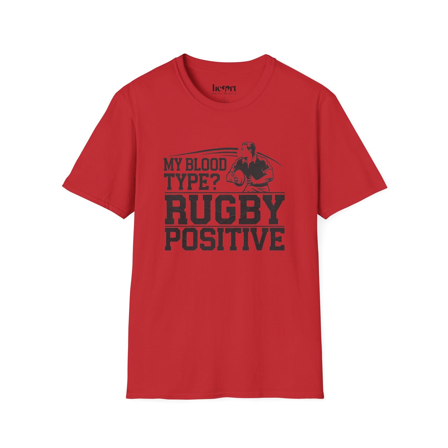 My Blood Type? Rugby Positive Version 3 T-Shirt 🏉 | Funny Rugby Enthusiast Tee