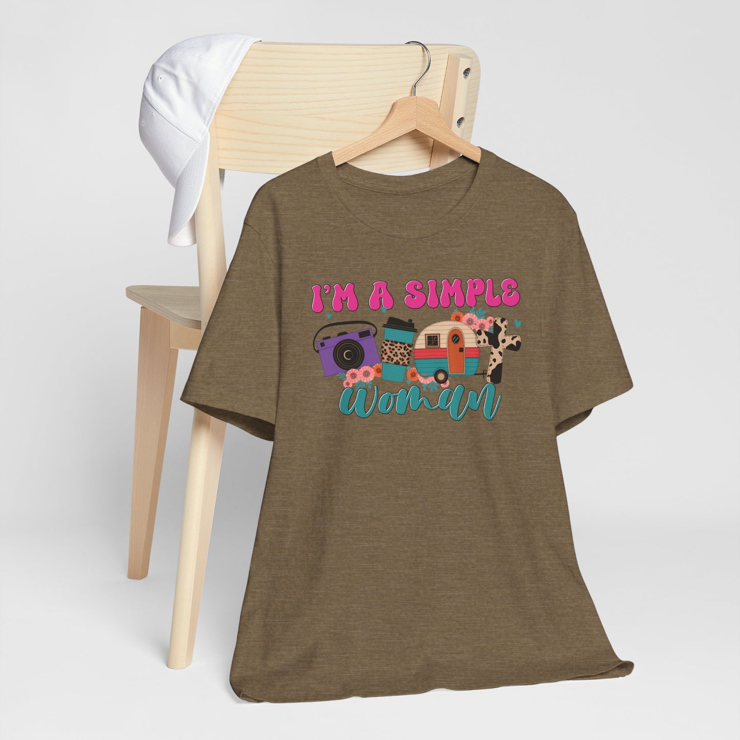 I’m A Simple Woman Camping Shirt – Funny Retro Outdoor Tee