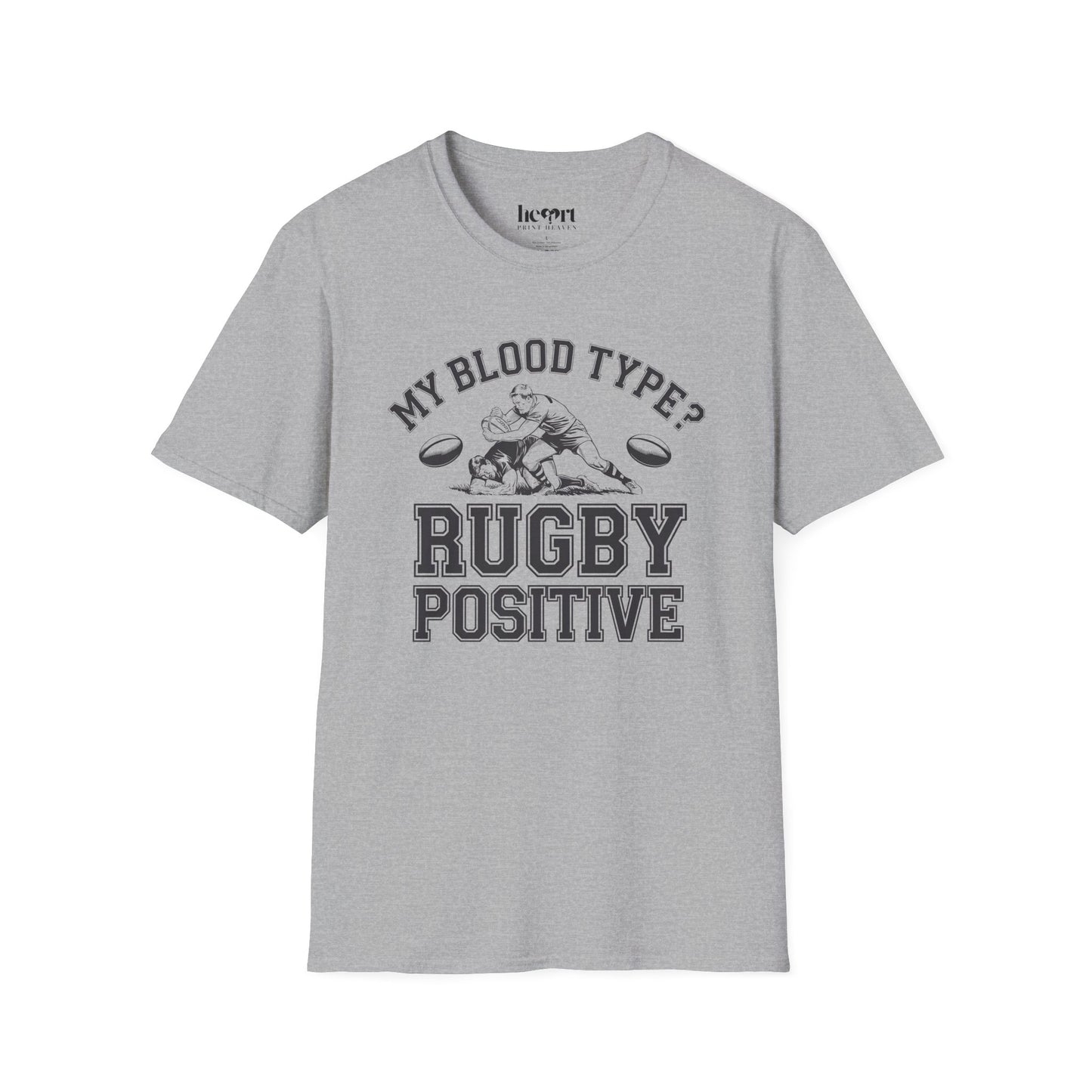 My Blood Type? Rugby Positive Version 2 T-Shirt π | Funny Rugby Enthusiast Tee