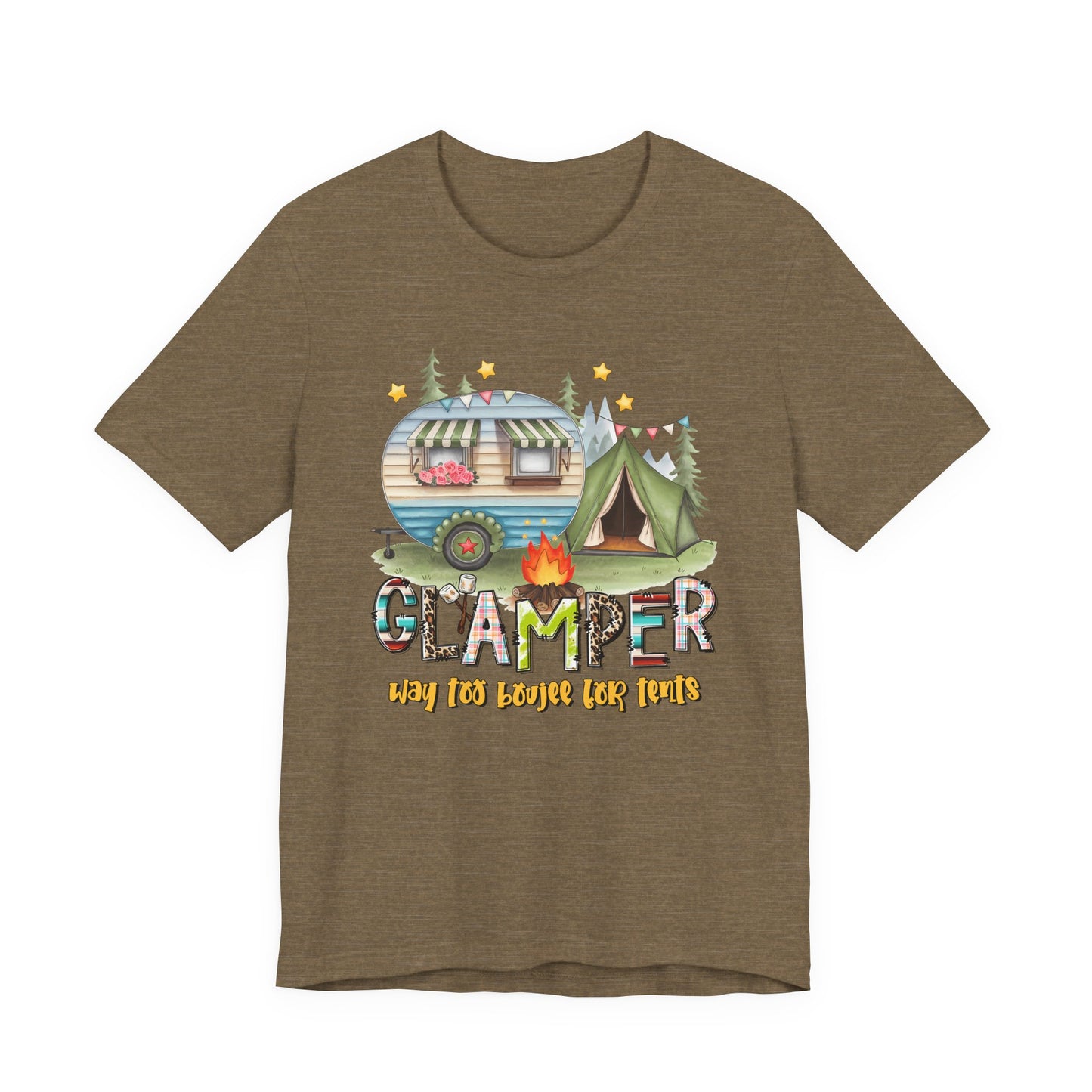Glamper Way too Boujee for Tents T-shirt