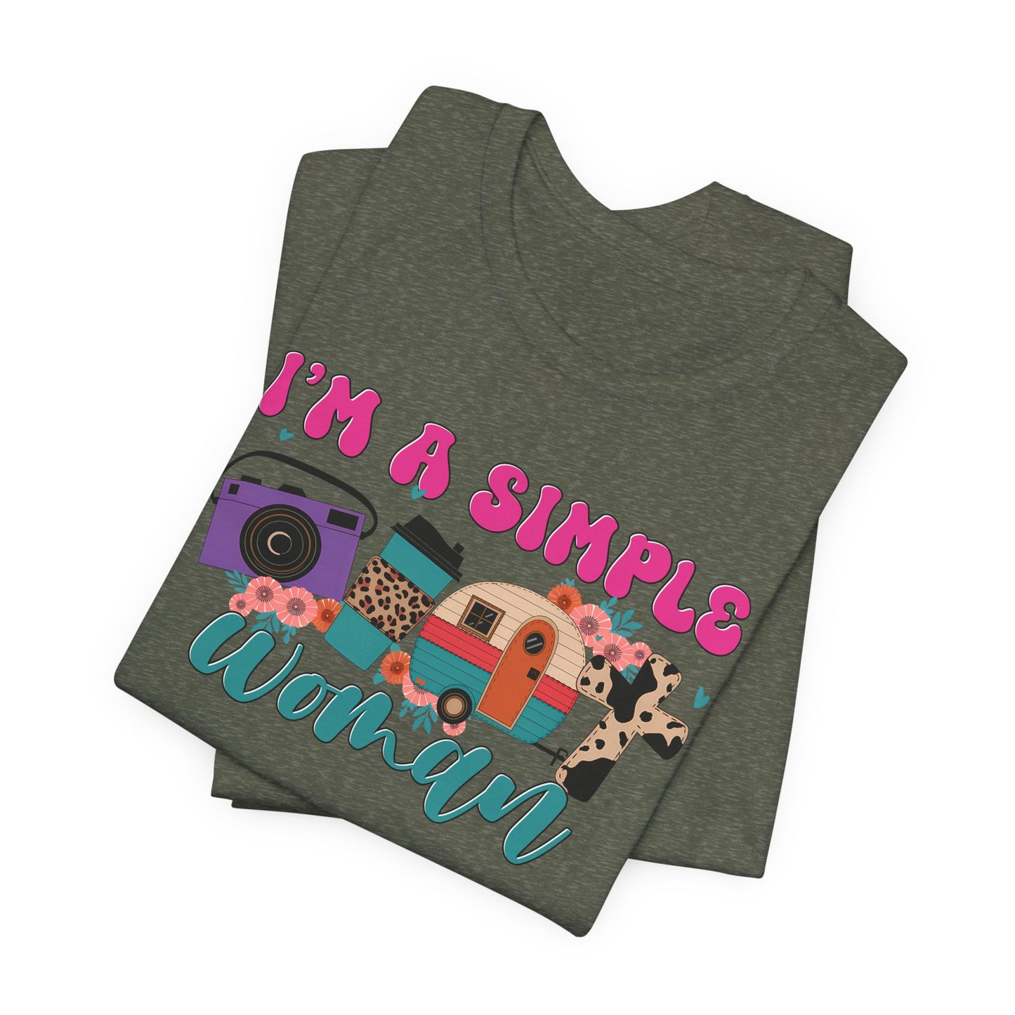 I’m A Simple Woman Camping Shirt – Funny Retro Outdoor Tee