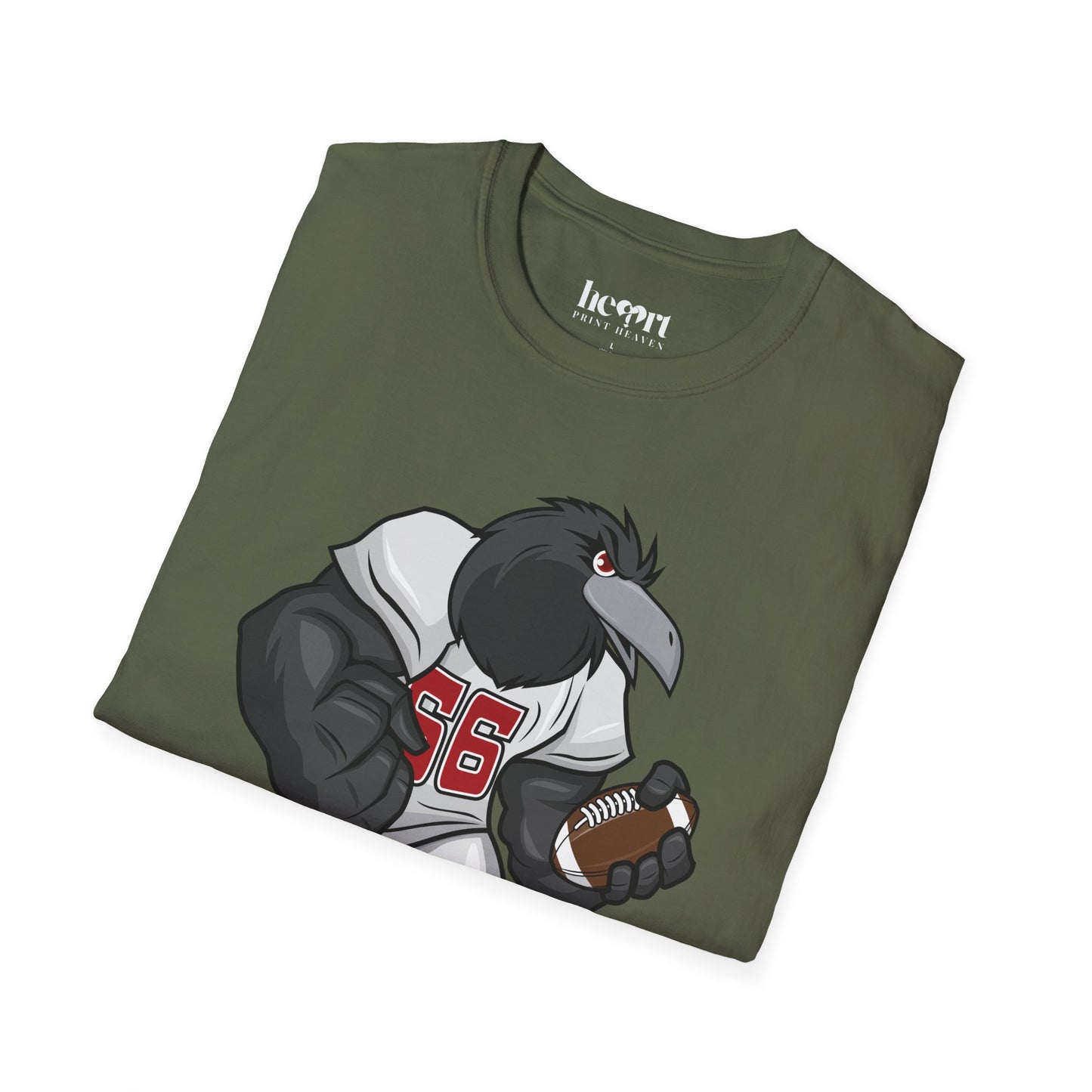 Black Crow Football Mascot T-Shirt – Fierce American Football Fan Apparel 🏈🦅